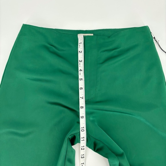 Jason Wu NWT Emerald Green Satin Wide Leg High Rise No Waistband Trousers, 2 - Picture 8 of 15